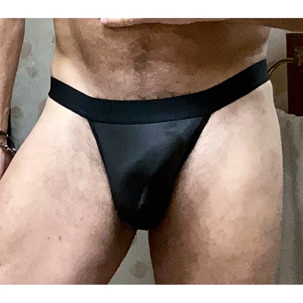 Black silky brief, large